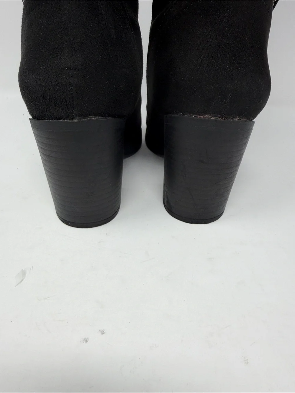 Kohl's Black  Suede-Look Boots with Silver Side Zipper Size 6